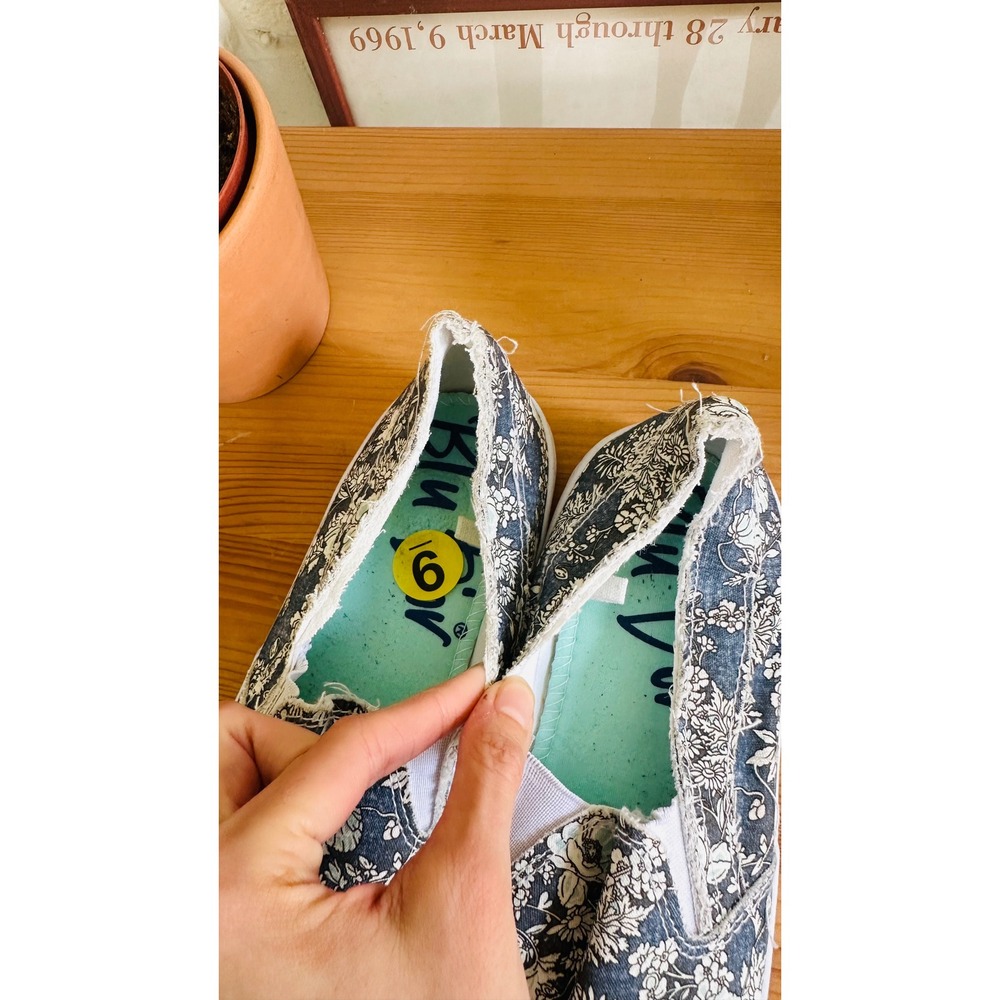 Blu D'Or Malibu Floral Slip On Sneakers Blue White Distressed Size 9 - Picture 7 of 8